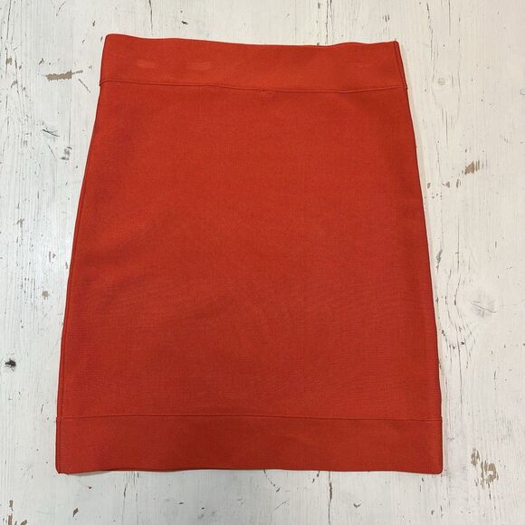BCBG MaxAzria Skirt S Orange Bodycon Bandage Mini Womens 202A - Picture 2 of 4